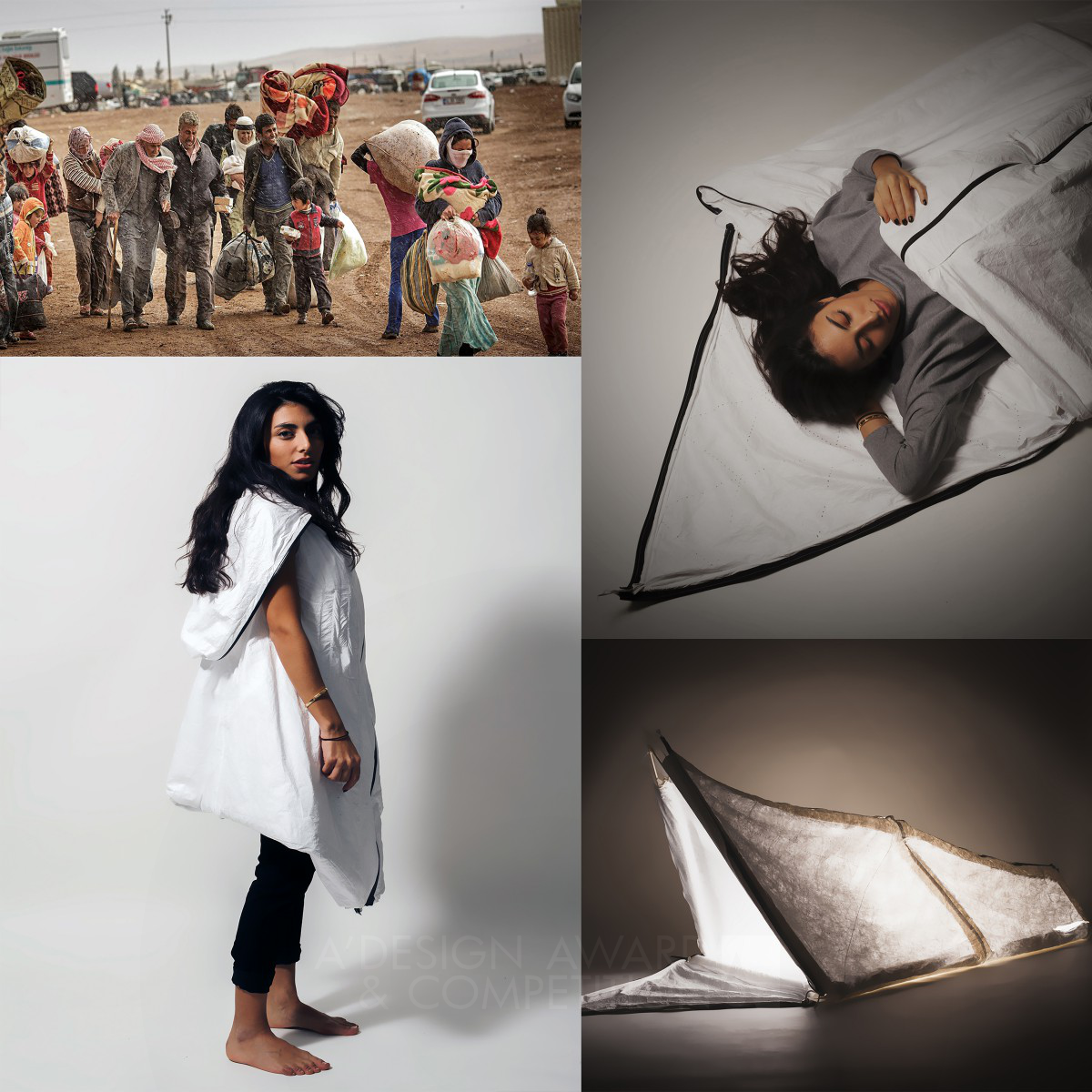 Refugee Wearable Shelter wearable tent, jacket, coat for refugees by Dr Harriet Harriss