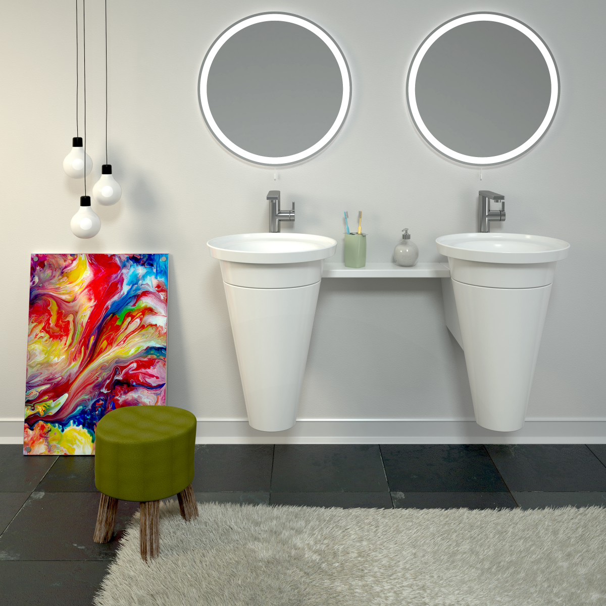 Helios Washbasin Set  Washbasin by Serel Seramic Factory Bronze Bathroom Furniture and Sanitary Ware Design Award Winner 2016 