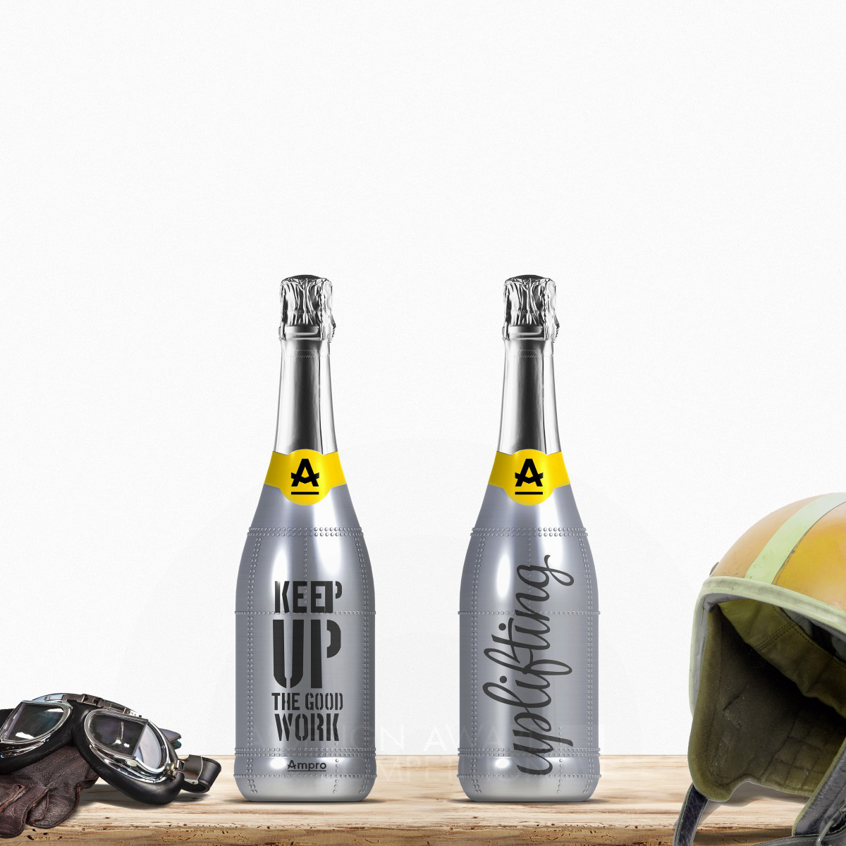 Selfpromo Champagne Bottle by Ampro Design