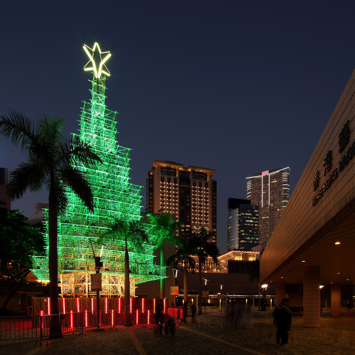Hong Kong Christmas Tree 2015 Bamboo Installation by Mr Siu Kwok Kin Stanley
