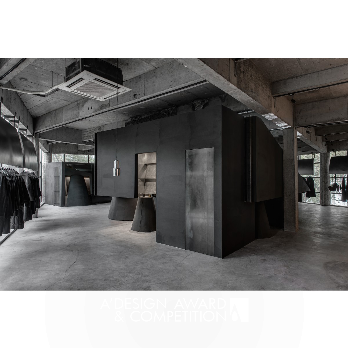 Black cant system Fashion store by Hangzhou AN Interior Design Co.,Ltd.