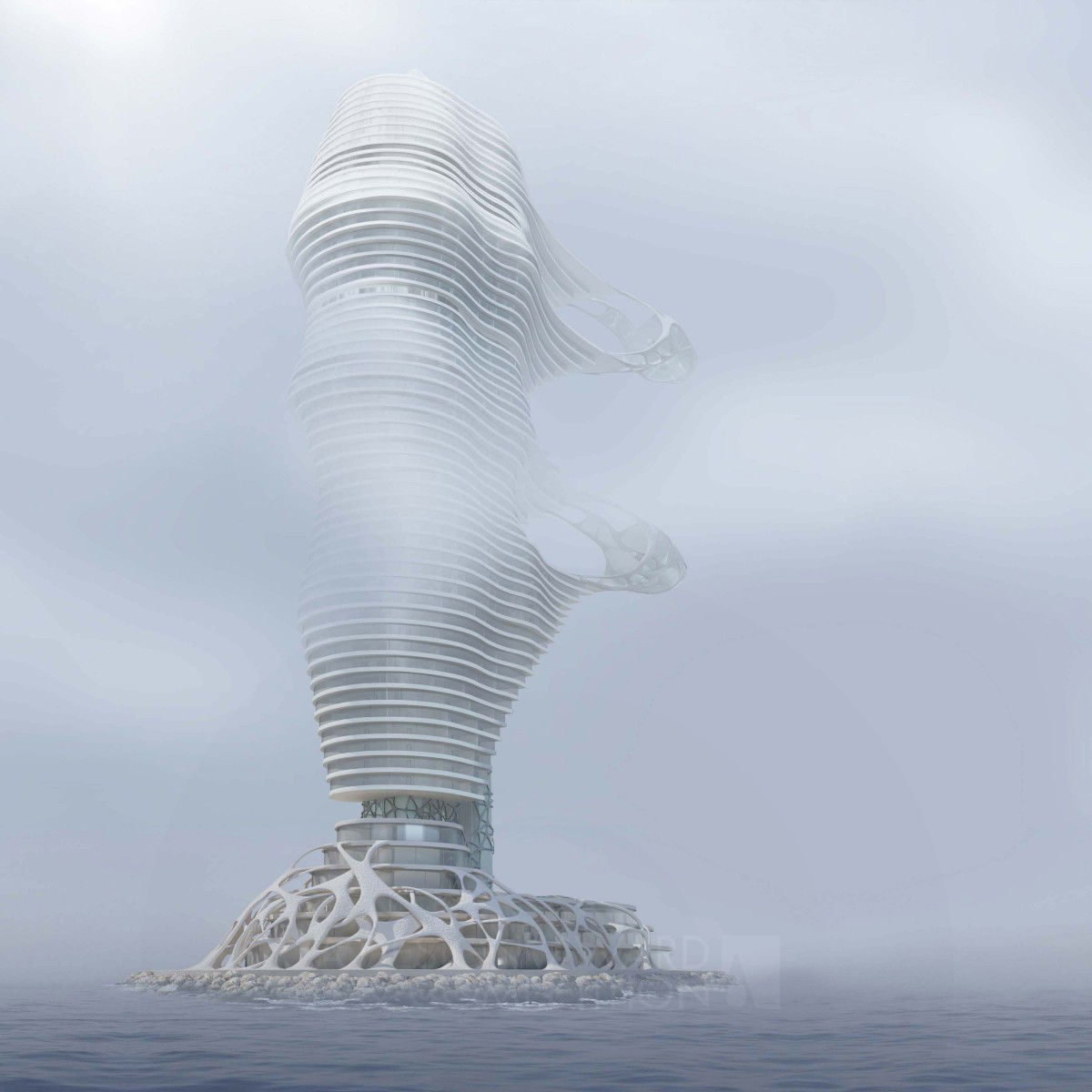 Wind Tower Skyscraper by Peter Stasek Architect Silver Futuristic Design Award Winner 2016 