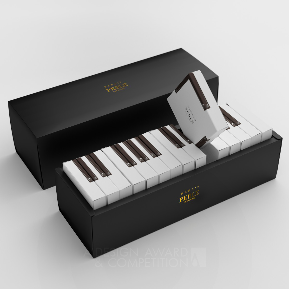 Marais Piano cake packaging