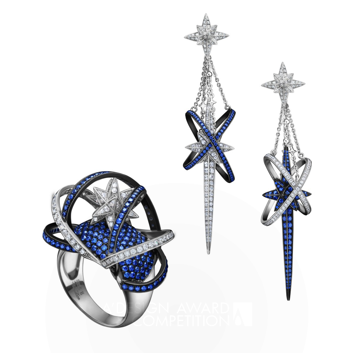 SuperNova Ring/Earring Jewelry set by Shu Zong