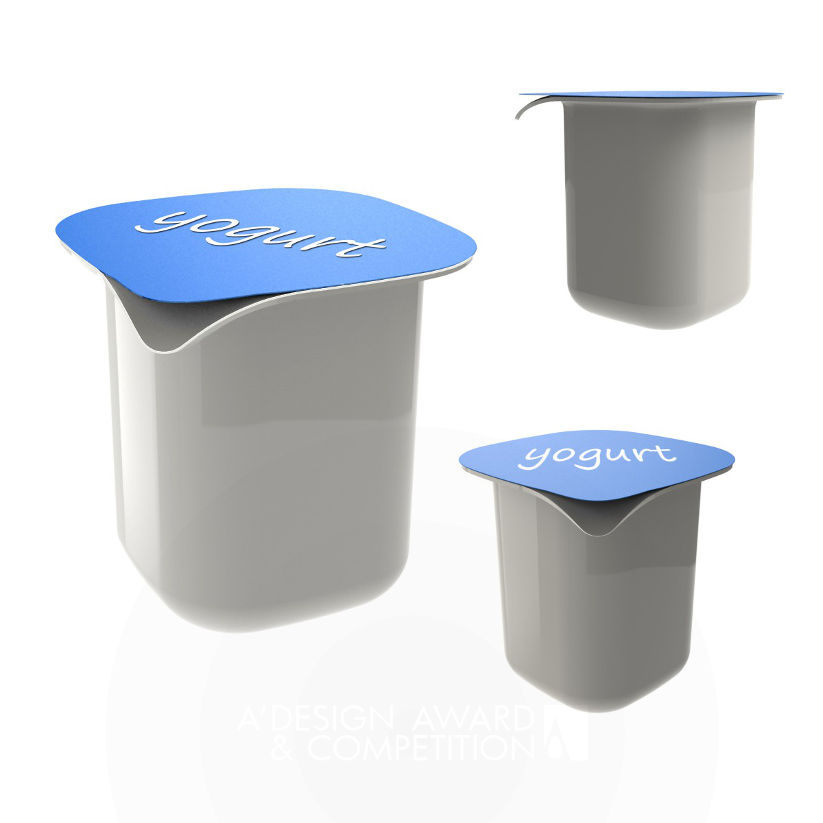 The design of easy openning  yogurt box by Lu Yi