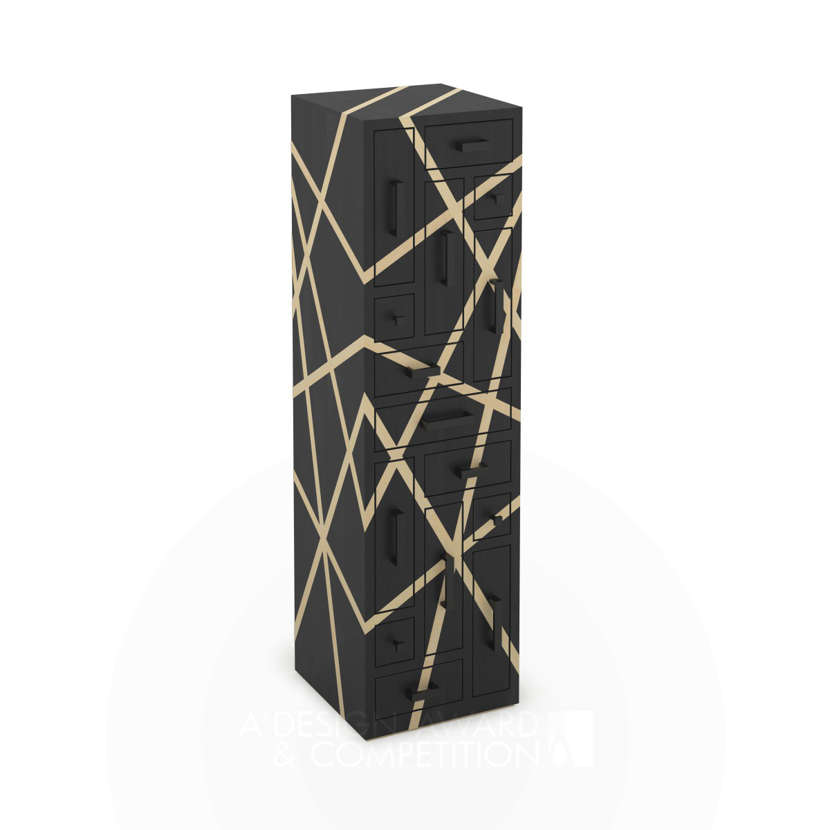 Black Labyrinth Chest of drawers by Eckhard Beger
