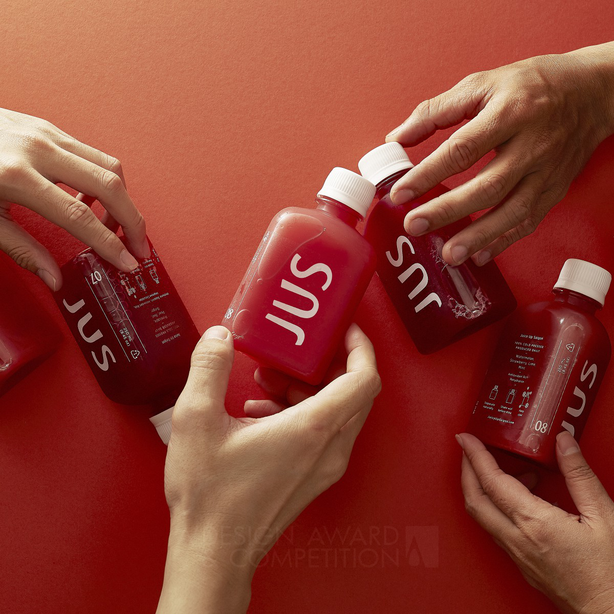 Jus Cold Pressed Juicery Drink Branding and Packaging