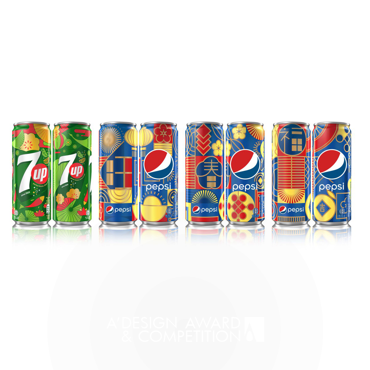 Pepsi x 7Up Chinese New Year LTO Cans Brand Packaging by PepsiCo Design and Innovation