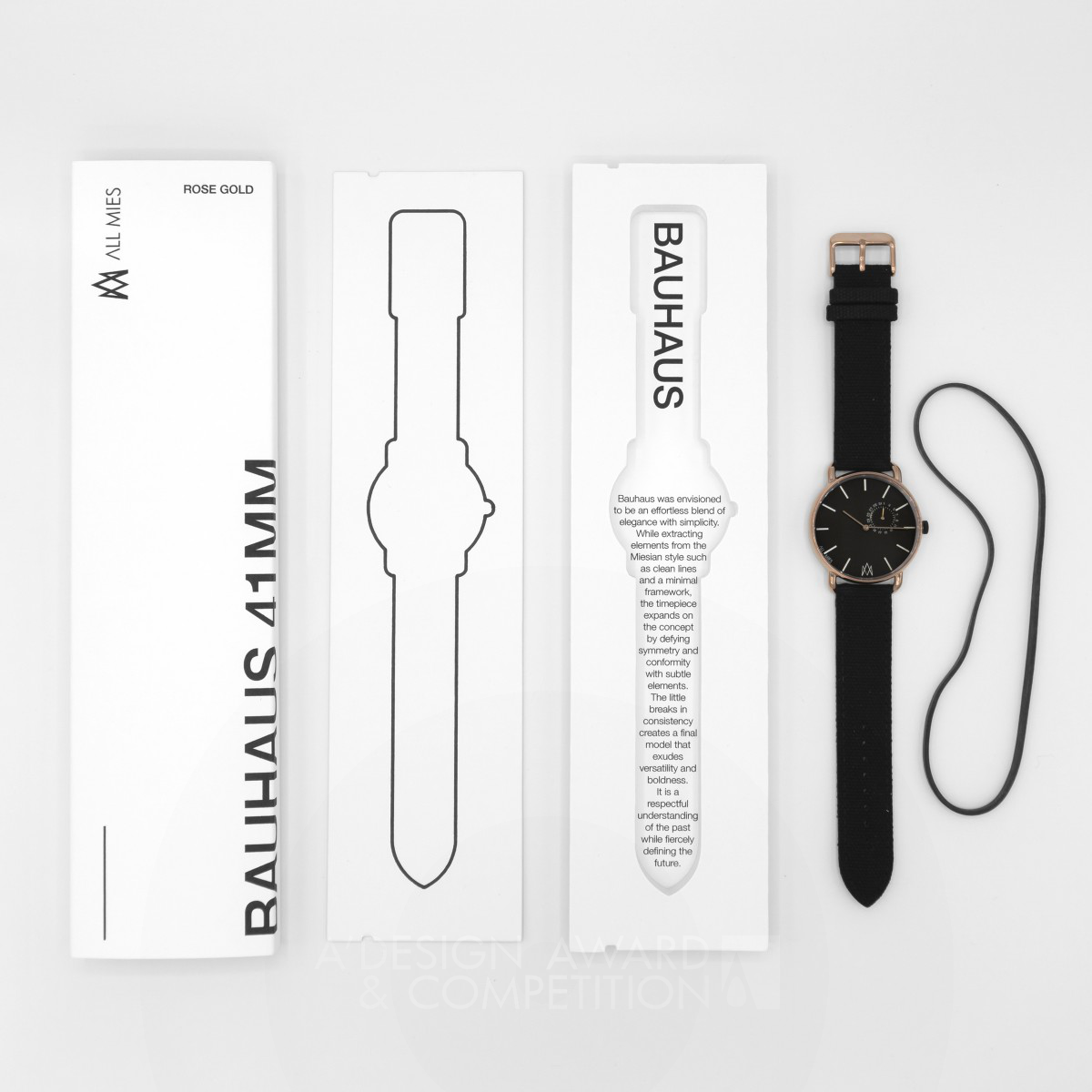 All Mies Packaging: A Minimalist and Bold Watch Packaging Design