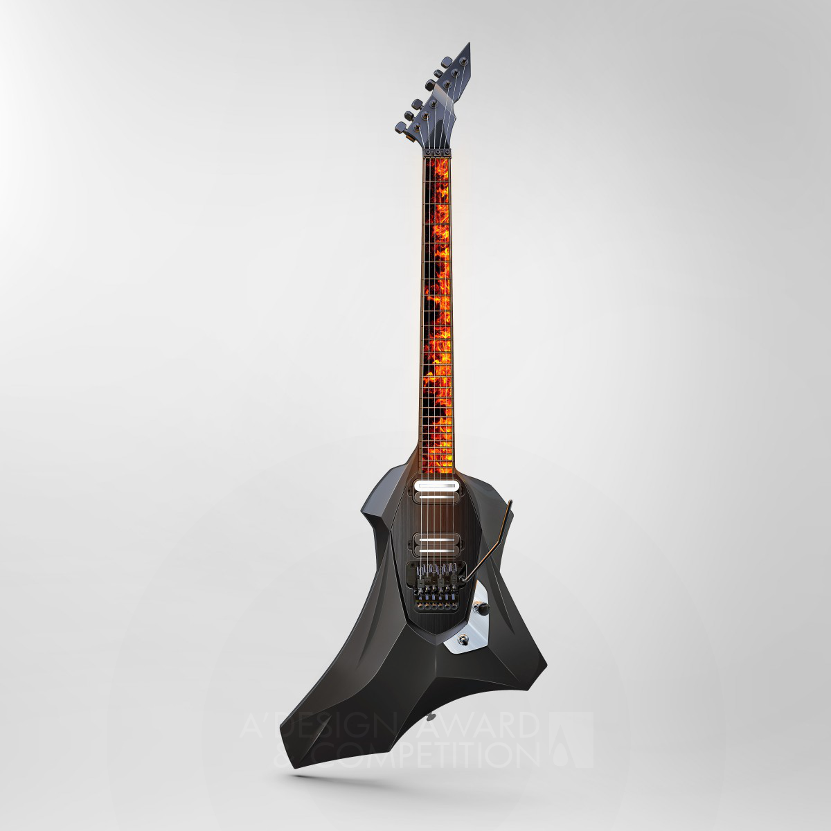 Pouladvar wins Silver at the prestigious A' Musical Instruments Design Award with Black Hole Multifunctional Guitar.