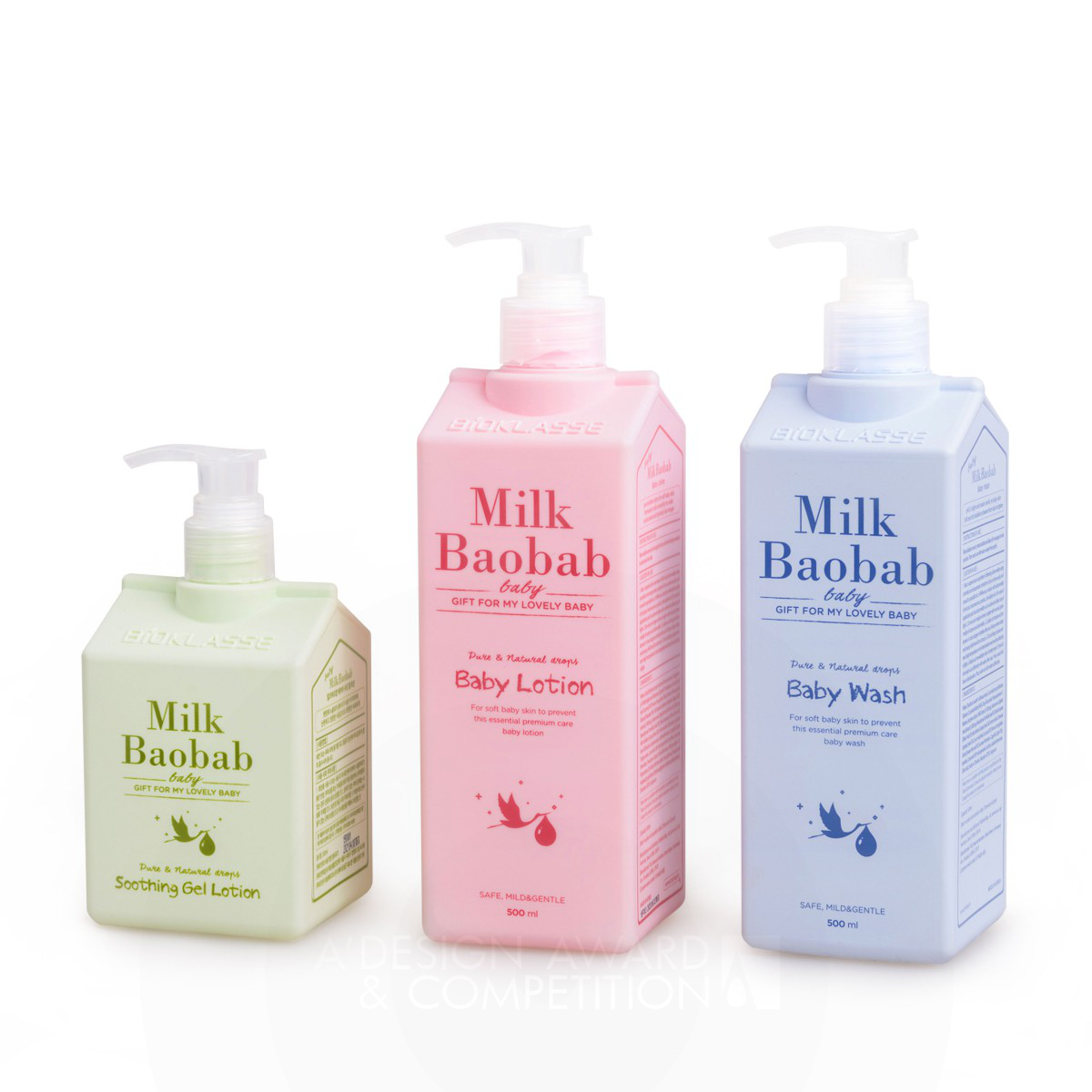 Hyein Kim wins Silver at the prestigious A' Packaging Design Award with Milk Baobab Baby Skin Care Packaging.
