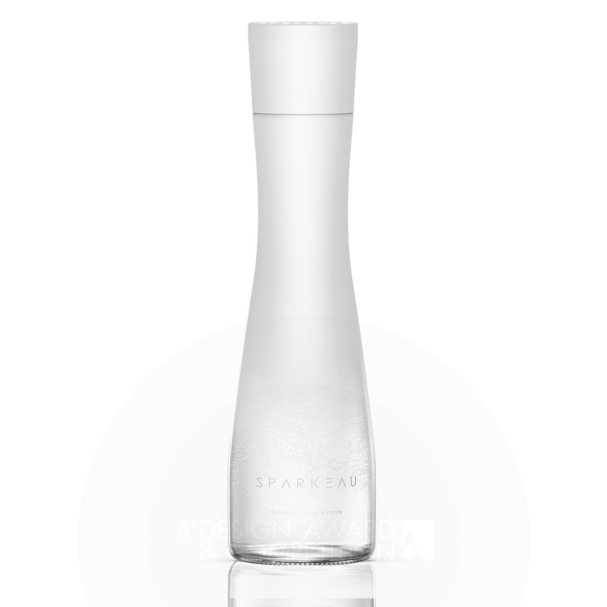 Jus Qi Co., Ltd, Wei Ping Chen wins Silver at the prestigious A' Packaging Design Award with Sparkeau Sparkling Water Bottle.