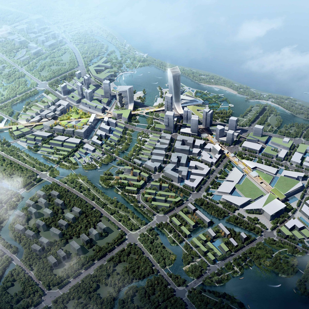 gad wins Platinum at the prestigious A' City Planning and Urban Design Award with Lougang City CBD of Taihu Lake CBD for Taihu.