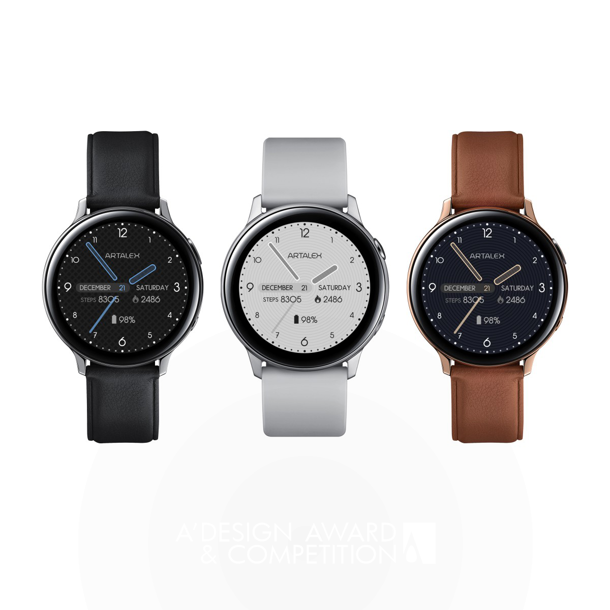 Pan Yong wins Bronze at the prestigious A' Interface, Interaction and User Experience Design Award with Simple Code II Saphire Smartwatch Face.