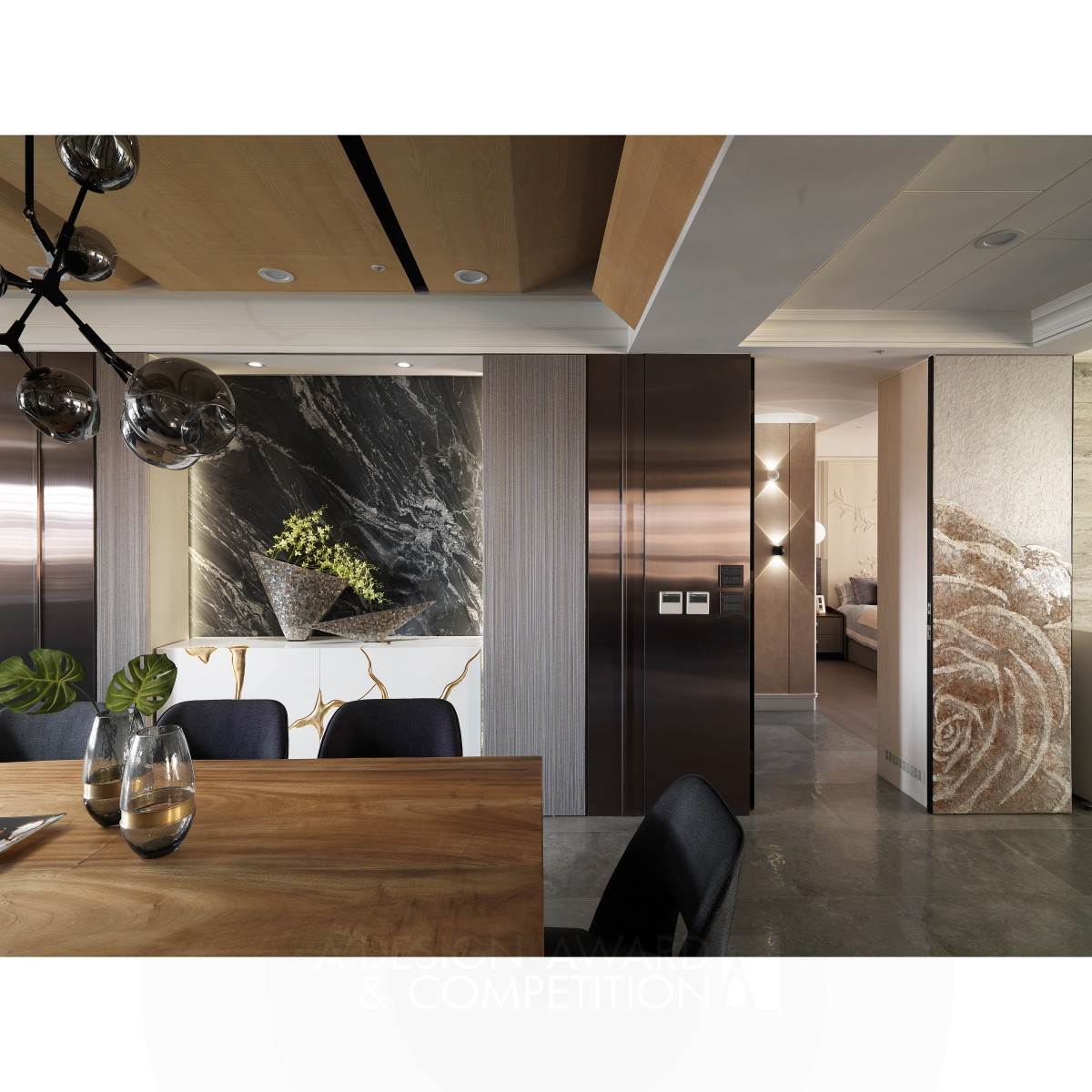 Fu Ying Huang wins Silver at the prestigious A' Interior Space, Retail and Exhibition Design Award with Essence of Exorbitance Residential Apartment.