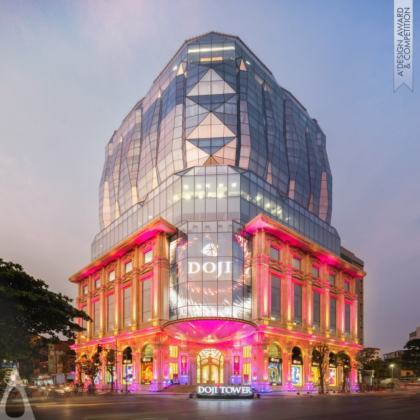 Bronze Architecture, Building and Structure Design Award Winner 2020 Hanoi Doji Tower Gold and Gem Trading Centre 
