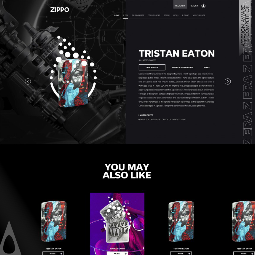 Golden Website and Web Design Award Winner 2021 Inspiration Zippo New Website 