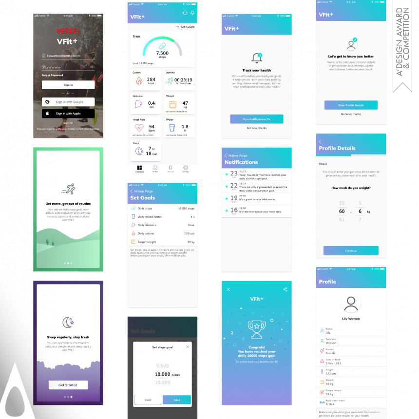 Vestel UX/UI Design Group Well-being App