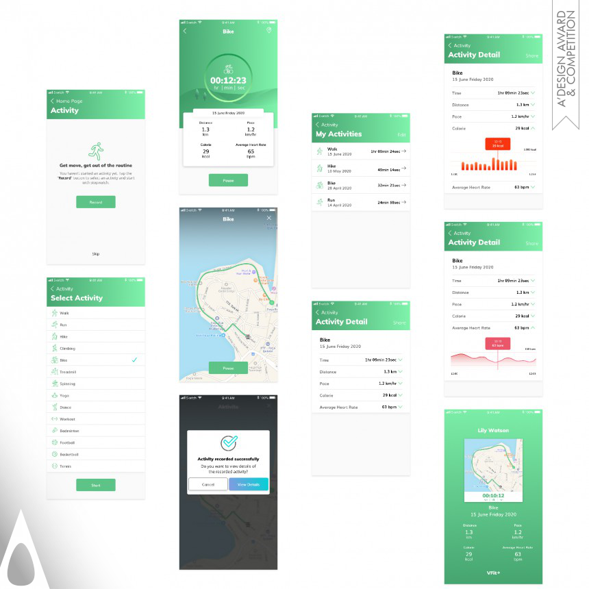 Vestel UX and UI Design Group's VFit+ Well-being App