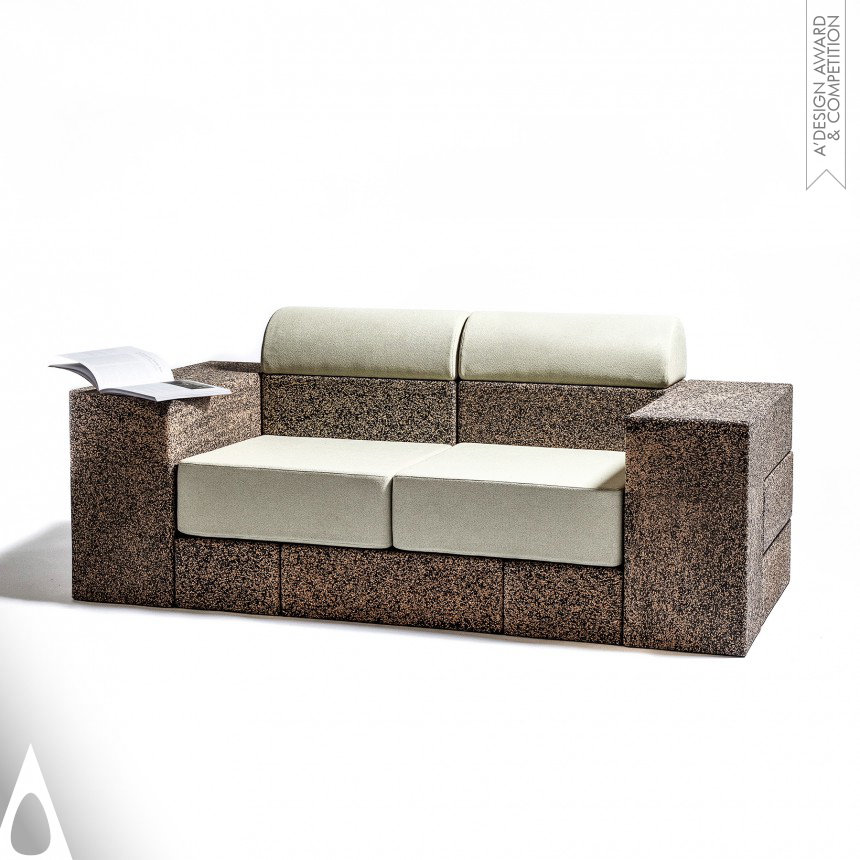 A' Design Award and Competition - Miguel Arruda Cork Block Sofa