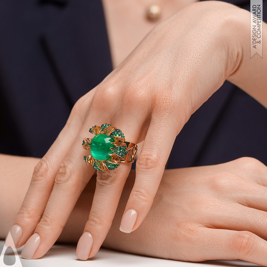Golden Jewelry Design Award Winner 2022 Cactus Ring 