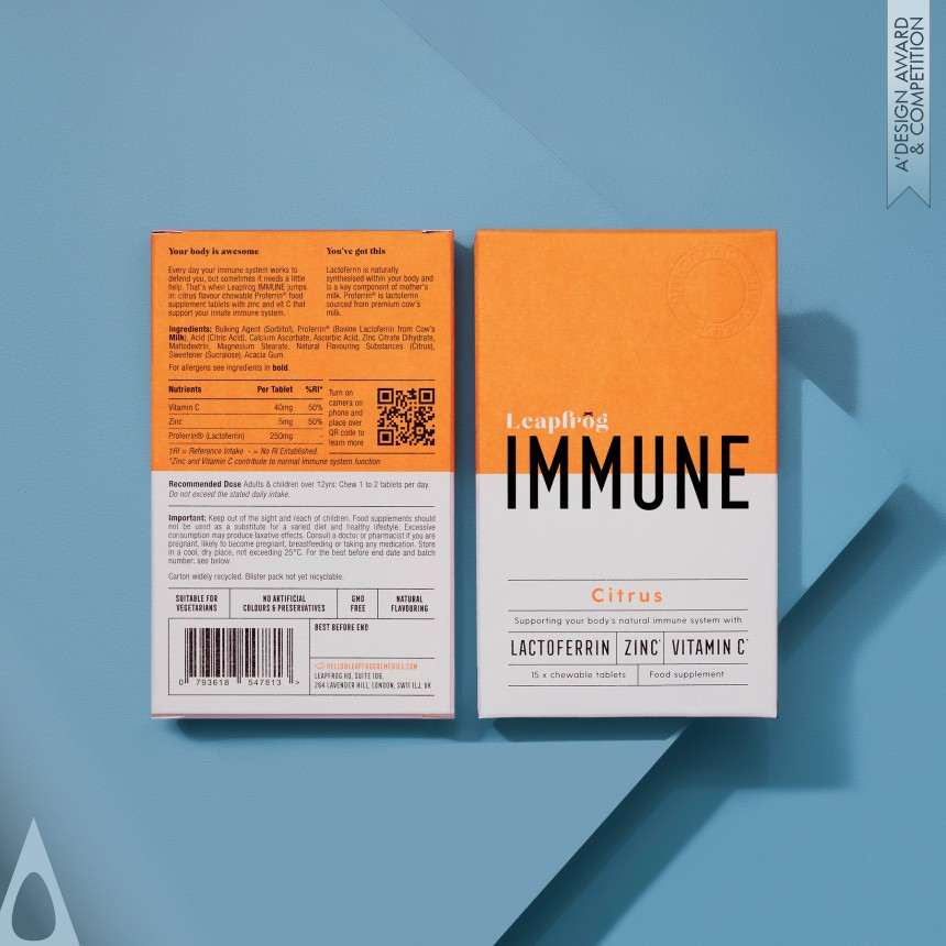 Silver Packaging Design Award Winner 2022 Leapfrog Remedies Immune Wellness Packaging 