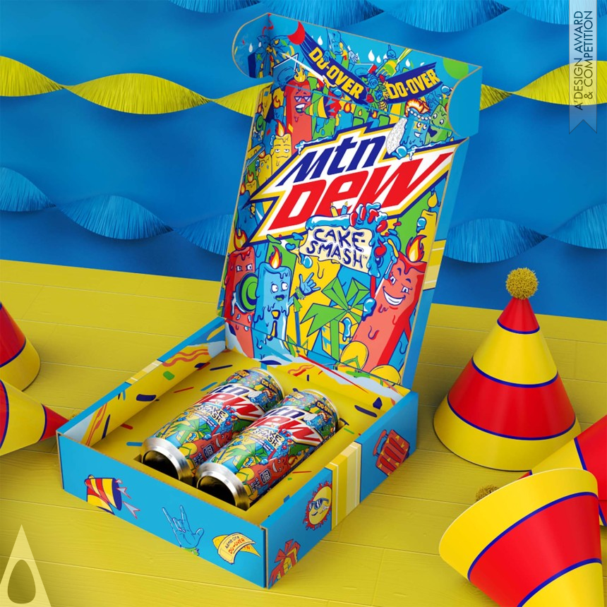 Golden Packaging Design Award Winner 2022 MTN Dew Cake-Smash Beverage Packaging 
