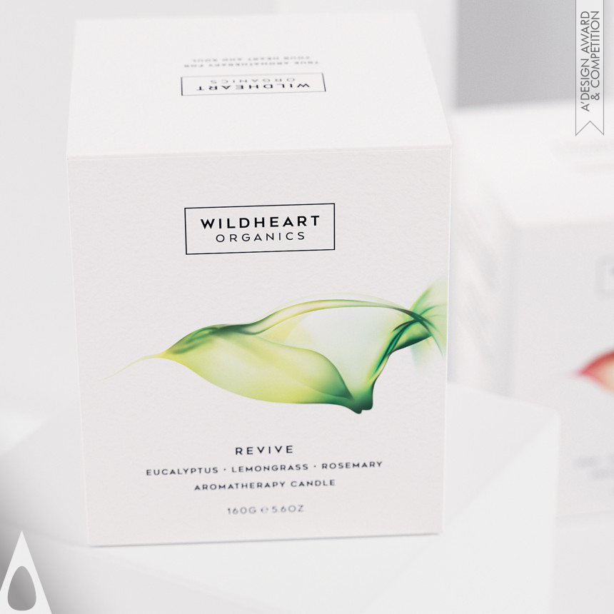 Silver Packaging Design Award Winner 2022 Wildheart Organics Aromatherapy Candles 
