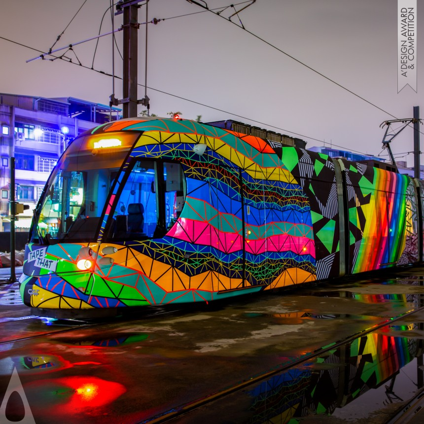 Silver Fine Arts and Art Installation Design Award Winner 2022 The Glimmer Taped Train 