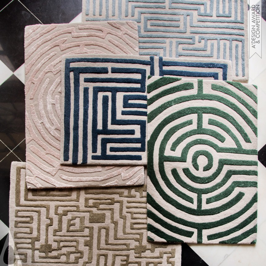 Iron Furniture Design Award Winner 2022 The Labyrinth Collection Maze Area Rugs 