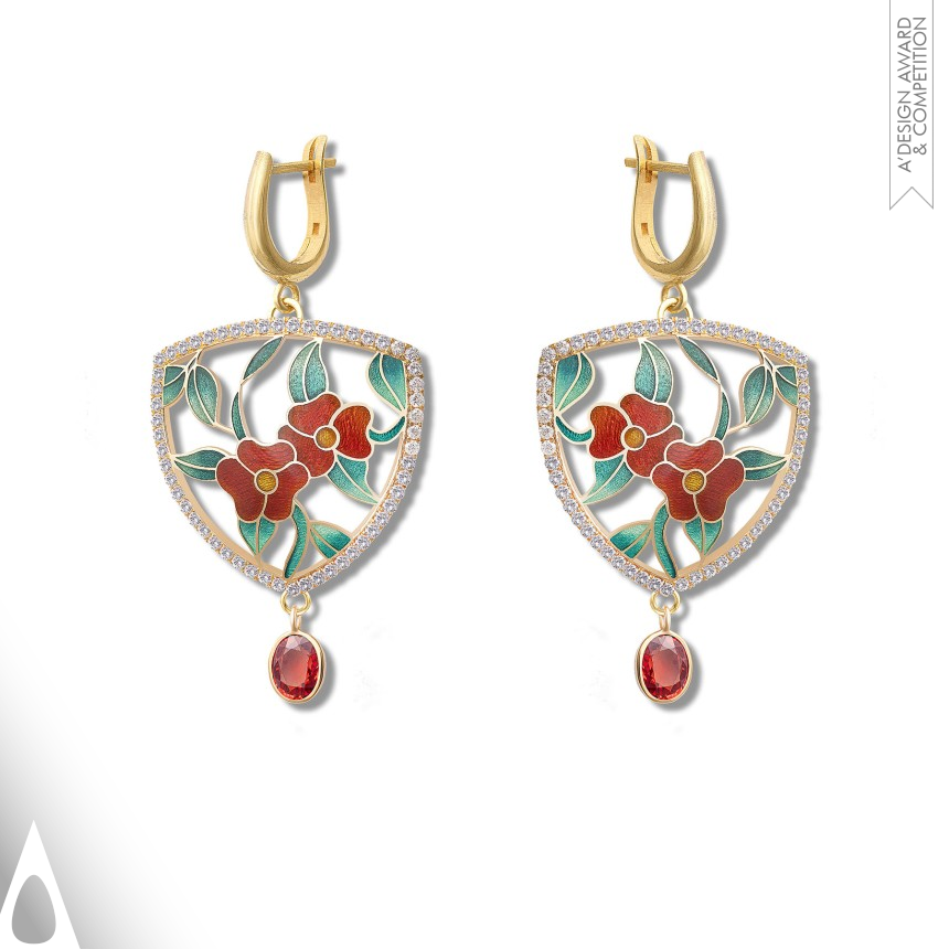 Silver Jewelry Design Award Winner 2023 Rose Flower Earrings 