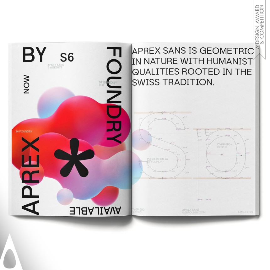 Golden Graphics, Illustration and Visual Communication Design Award Winner 2023 Aprex Family Typeface Specimen 
