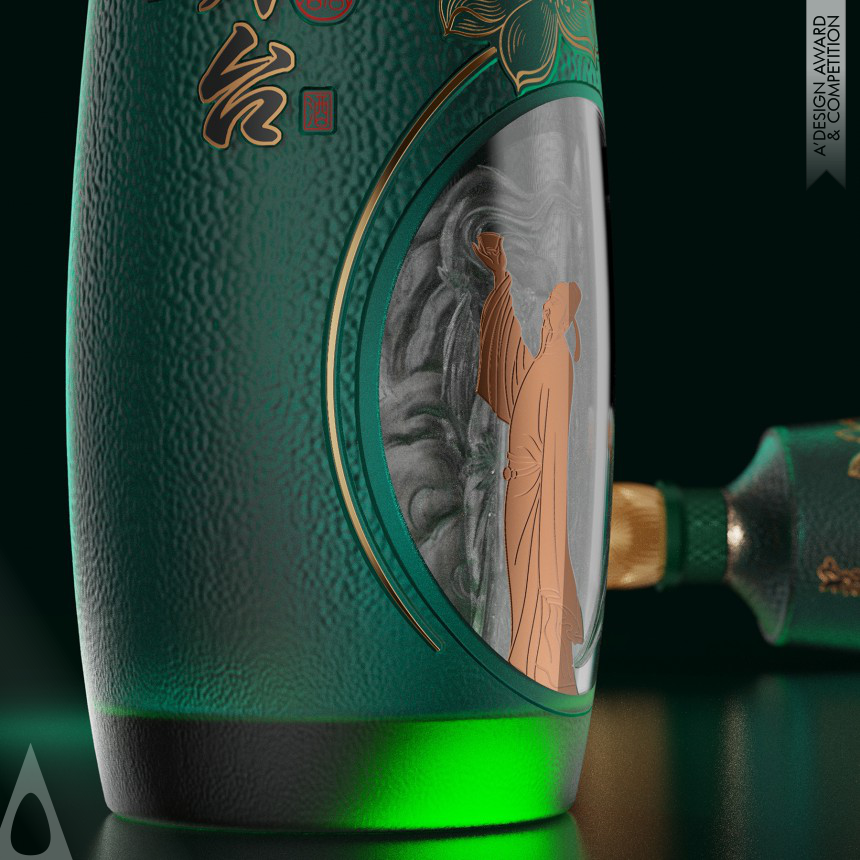 Iron Packaging Design Award Winner 2023 Lotus Moon Chinese Baijiu Packaging 