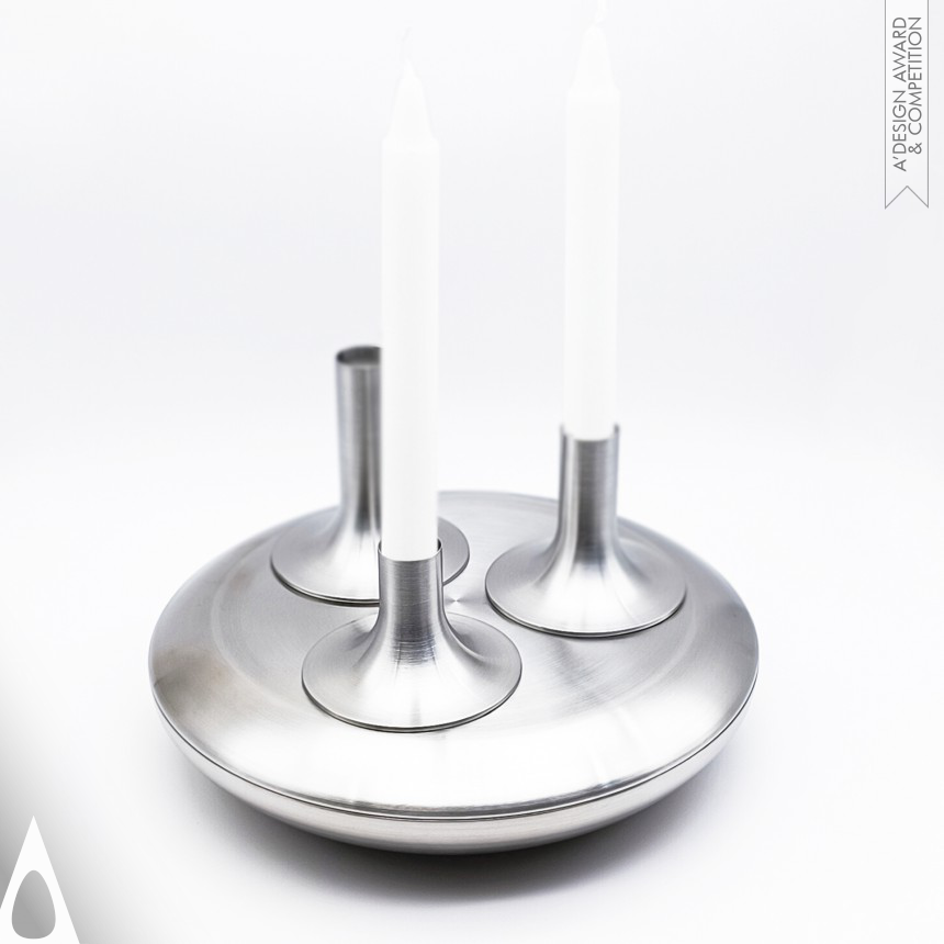 Oi Lin Irene Yeung Stainless Steel Candleholder Set