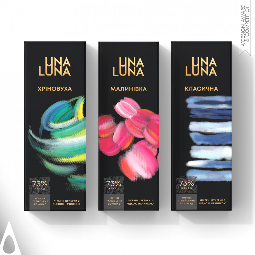 Silver Packaging Design Award Winner 2023 Una Luna Collection Candy Packaging 