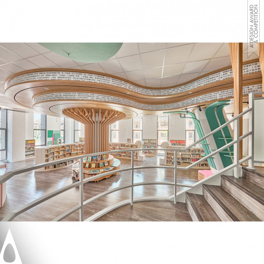 Silver Interior Space and Exhibition Design Award Winner 2024 Dream Forest Elementary School Library 