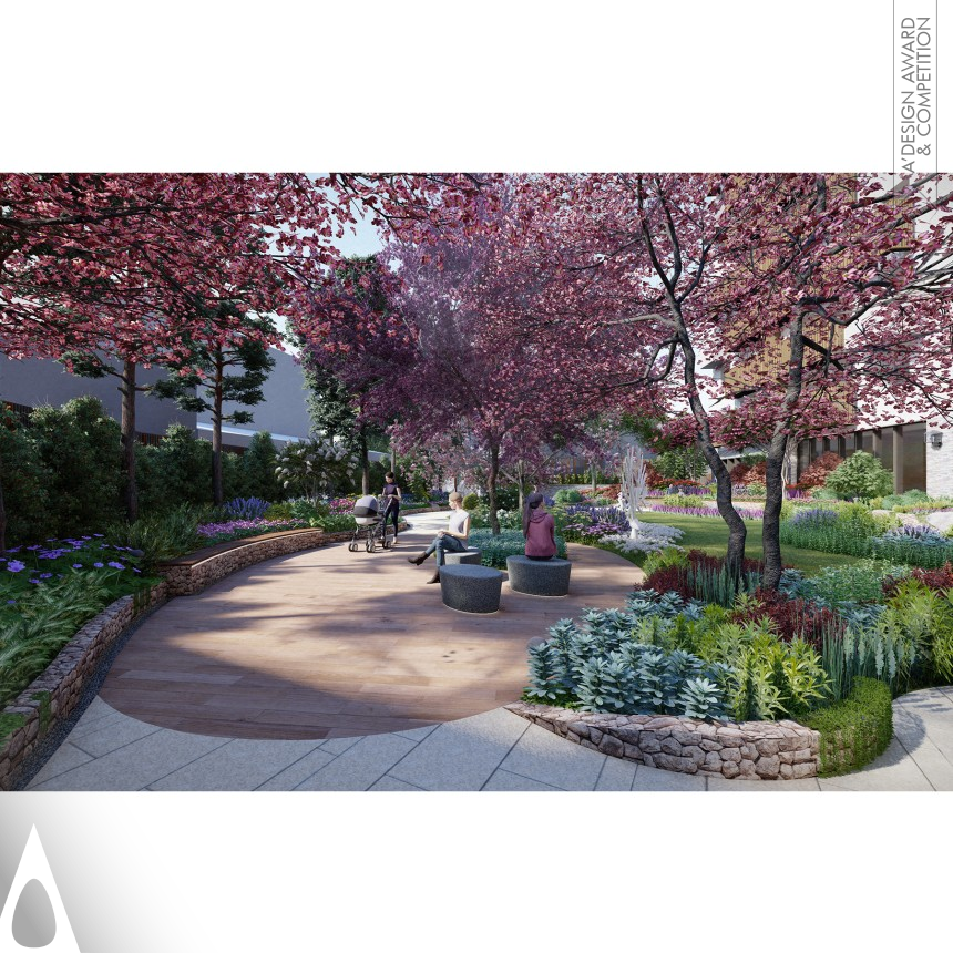 Iron Landscape Planning and Garden Design Award Winner 2024 Meeting Axis Deers Pocket Park 