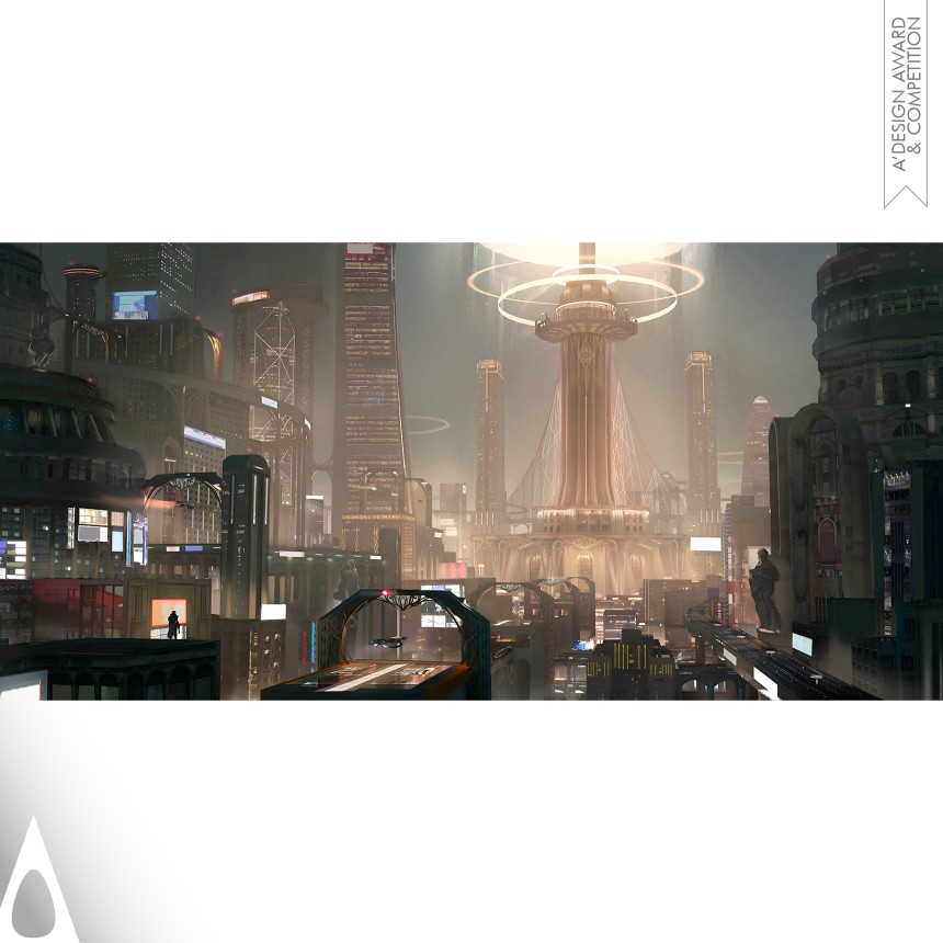 Iron Graphics, Illustration and Visual Communication Design Award Winner 2024 Futuristic City Concept Art Illustration 