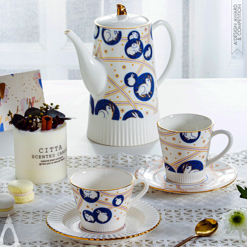 Bronze Bakeware, Tableware, Drinkware and Cookware Design Award Winner 2024 Blue White Rabbit Ceramic Tableware 
