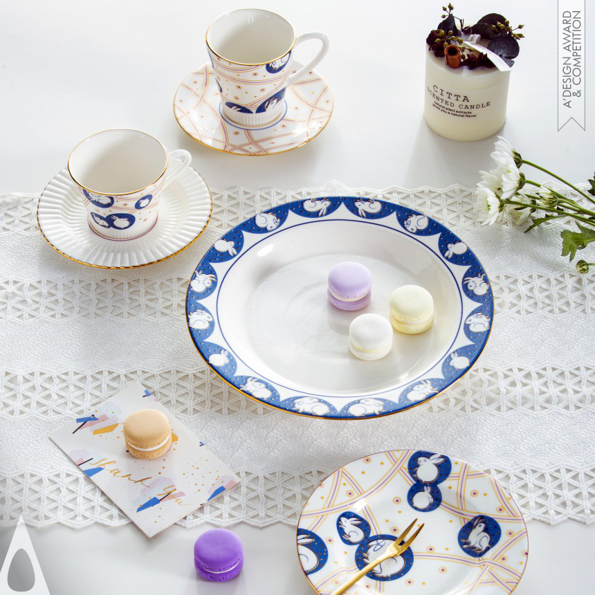 Tingting Guo's Blue White Rabbit Ceramic Tableware