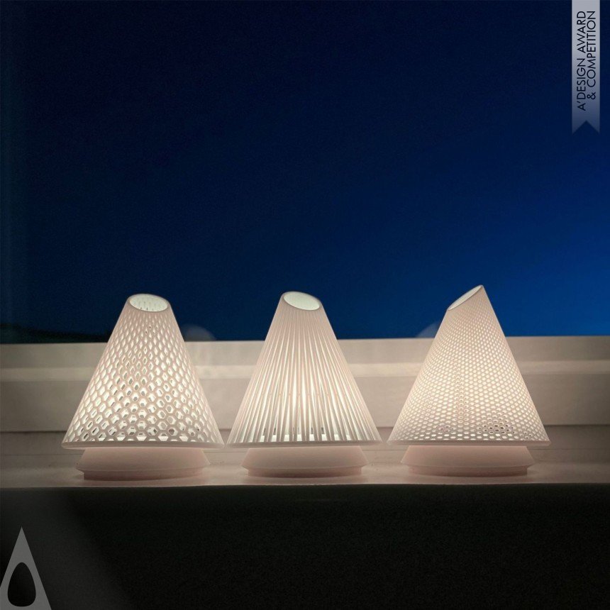 Iron 3D Printed Forms and Products Design Award Winner 2024 The Conequeror Lamp 