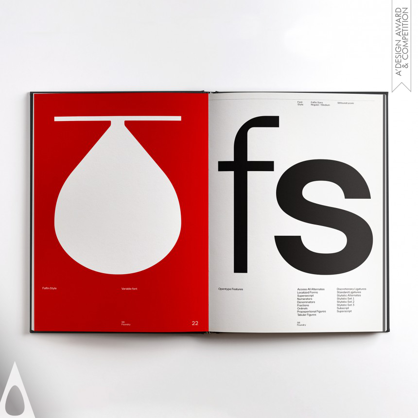 Silver Graphics, Illustration and Visual Communication Design Award Winner 2024 Faffin Font Family Type Design and Specimen 