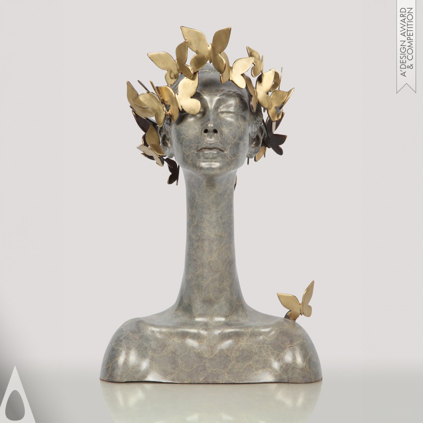 Bronze Fine Arts and Art Installation Design Award Winner 2024 Butterfly And Lady Art Sculpture 