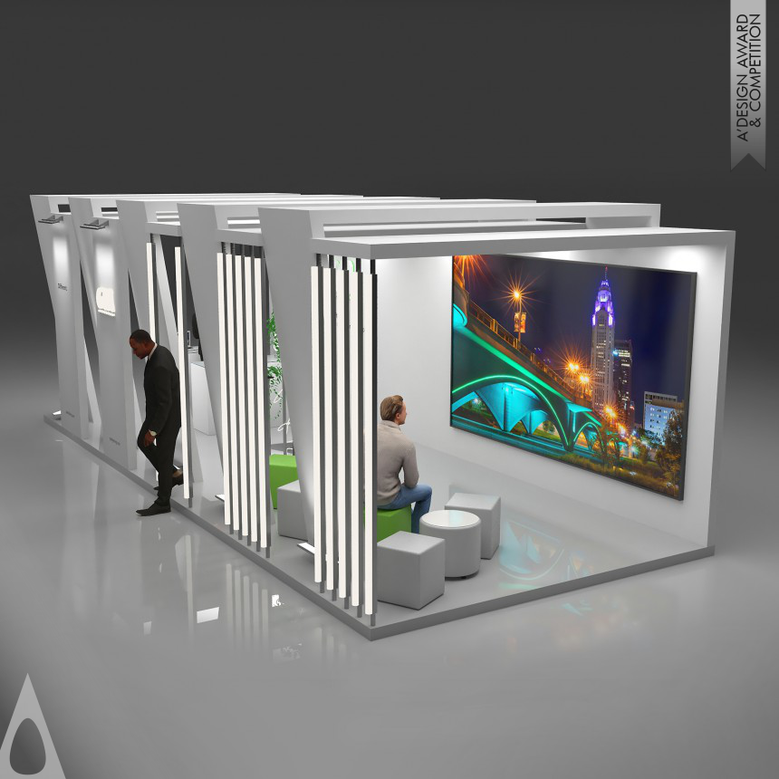 Iron Trade Show Architecture, Interiors, and Exhibit Design Award Winner 2024 Lighting Tunnel Exhibition Booth 
