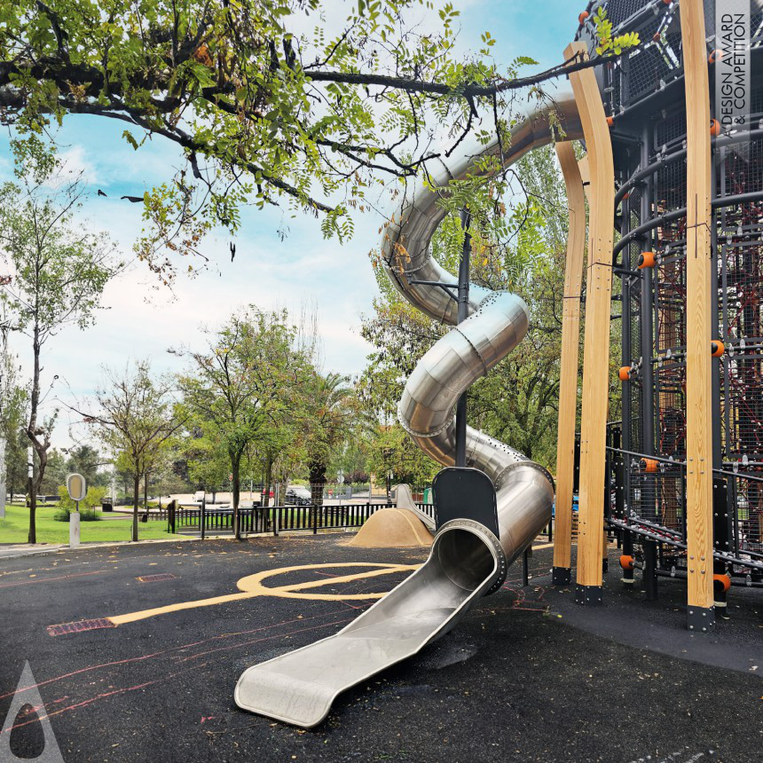 Silver Playground Equipment, Play Structures and Public Park Design Award Winner 2024 World Cup Play Unit  