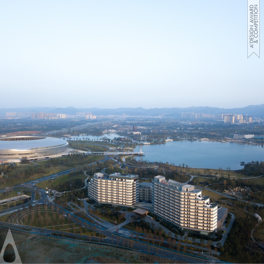 Bronze Architecture, Building and Structure Design Award Winner 2024 Chengdu Dong'an Lake Kapok Hotel 