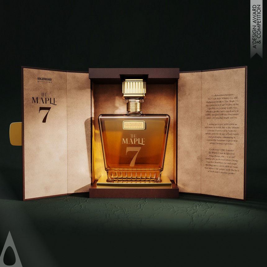 Silver Packaging Design Award Winner 2024 The Maple 7 Canadian Rye Whisky 