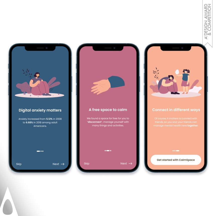Iron Mobile Technologies, Applications and Software Design Award Winner 2024 Calmspace Healthcare Mobile App 