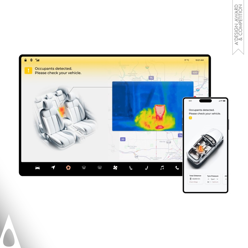 Bronze Interface, Interaction and User Experience Design Award Winner 2025 Thermal Sense Automobile Interface 
