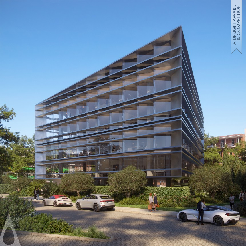 Bronze Architecture, Building and Structure Design Award Winner 2025 Serrated Transparency Office Building 